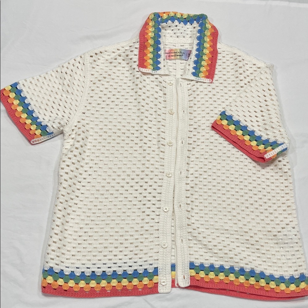 Abercrombie & Fitch Pride Crochet Sweater Top